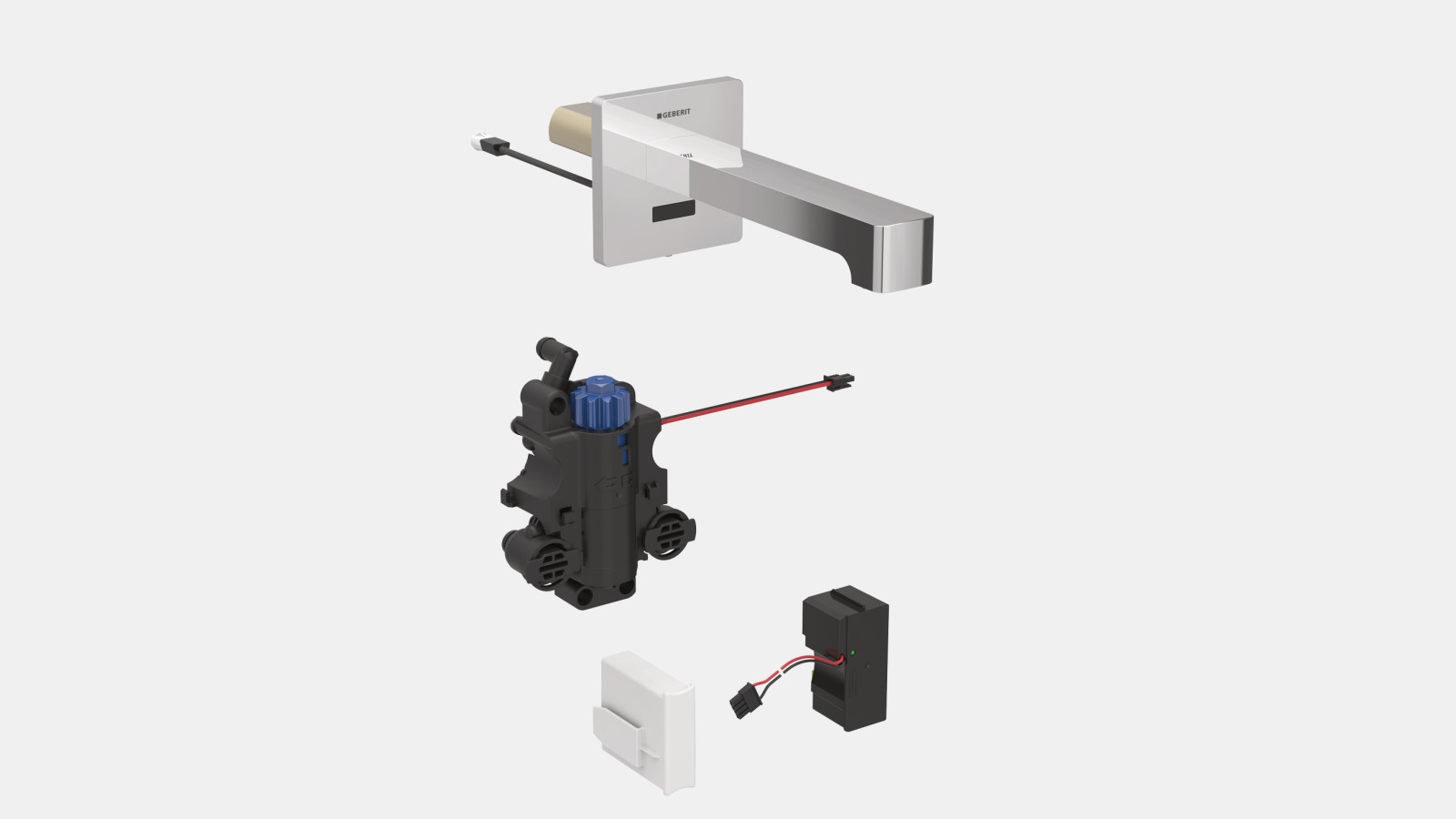 Robinetterie murale Geberit Brenta avec alimentation électrique autonome Robinetterie murale Geberit Brenta avec alimentation électrique autonome