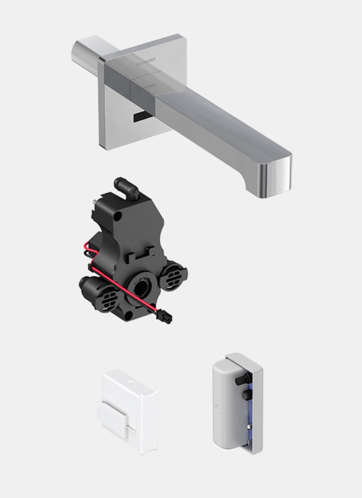 Robinetterie murale Geberit Brenta avec alimentation électrique autonome