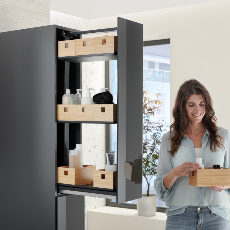 Colonne haute avec tiroir en verre lave Colonne haute avec tiroir en verre lave