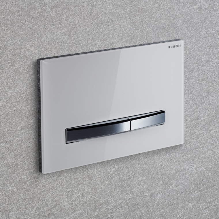 Weisse Betätigungsplatte Geberit Sigma50