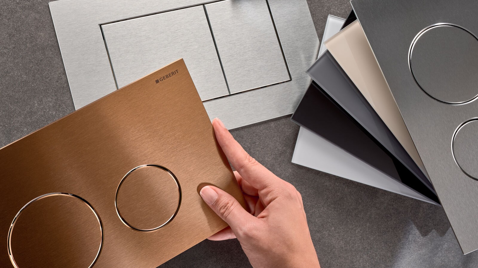 Geberit Sigma40 plaques de déclenchement en différentes surfaces et formes Geberit Sigma40 plaques de déclenchement en différentes surfaces et formes