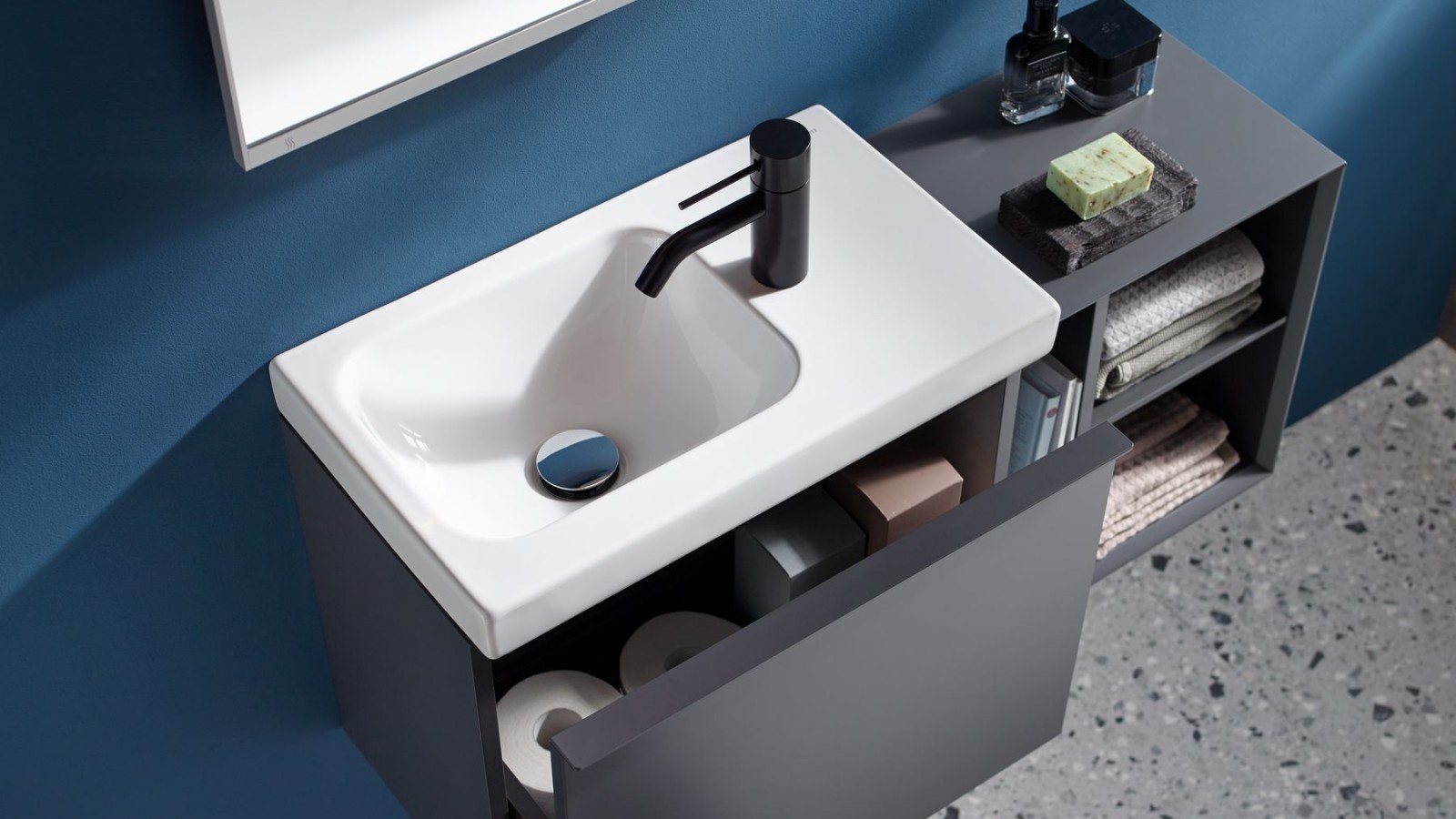 Badserie Geberit iCon Handwaschbecken mit Waschtischunterschrank Badserie Geberit iCon Handwaschbecken mit Waschtischunterschrank