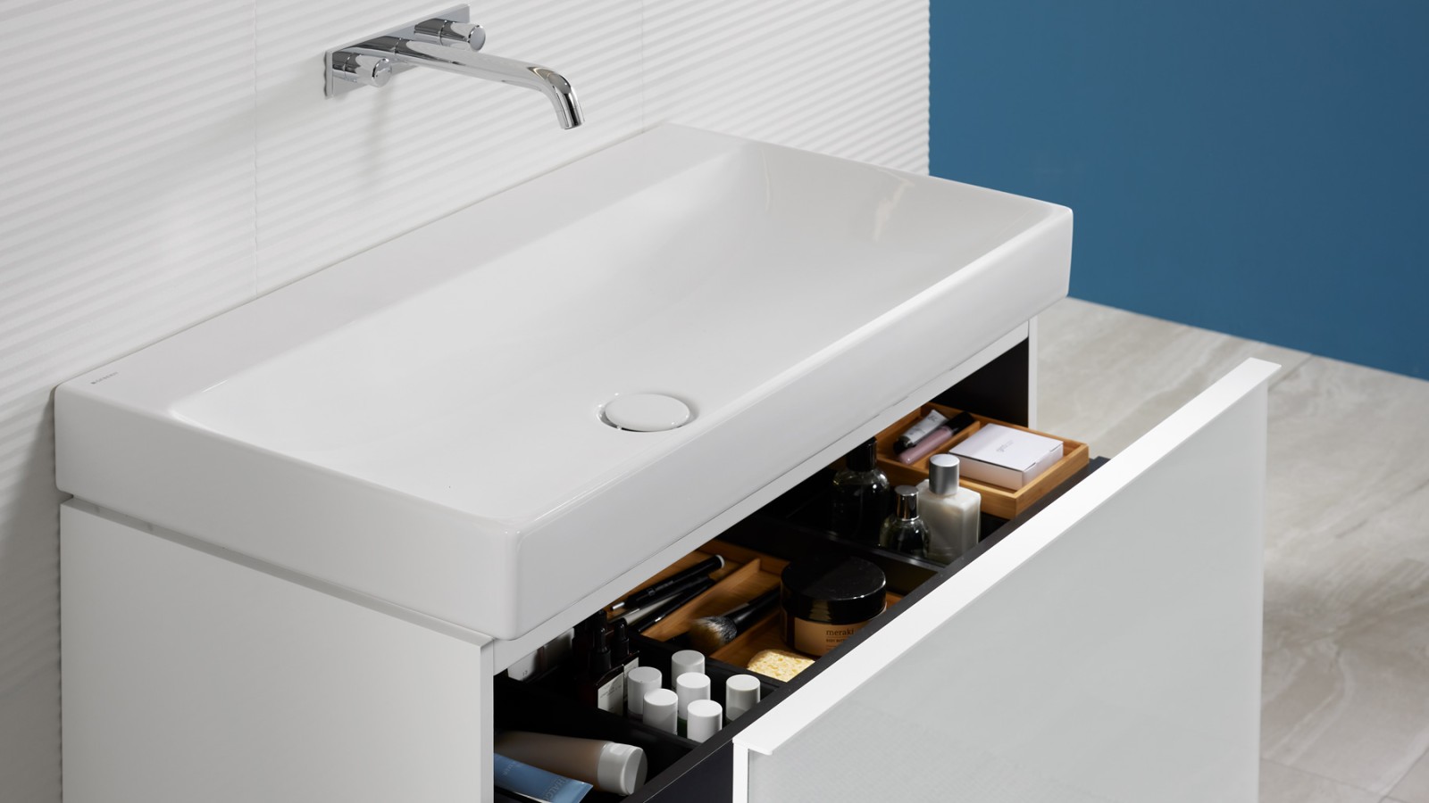 Zone lavabo Geberit Mix & Match avec tiroir encastrable Zone lavabo Geberit Mix & Match avec tiroir encastrable