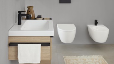 Série de salles de bains Geberit iCon en blanc mat (© Geberit)