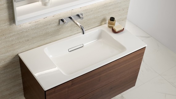 Meuble bas assorti au lavabo compact