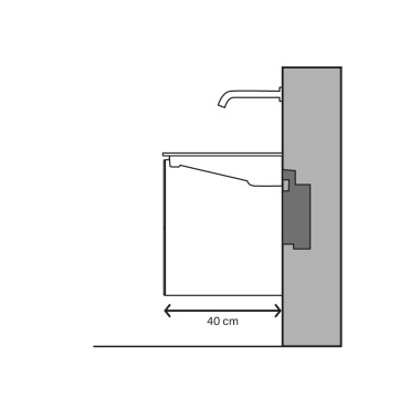 Exemple de lavabo avec saillie gain de place