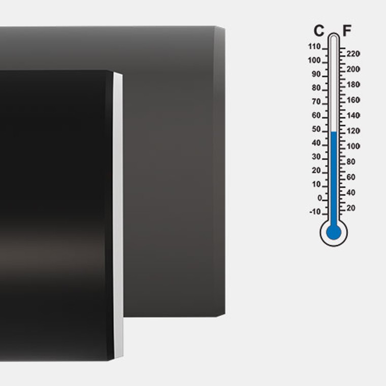 Temperaturbeständigkeit von Geberit Silent-PP dank der geringen Längenausdehnung des Werkstoffs PP-MD Temperaturbeständigkeit von Geberit Silent-PP dank der geringen Längenausdehnung des Werkstoffs PP-MD