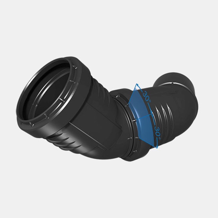 Aide à l'alignement : le marquage 30° sur les raccords Geberit Silent-PP Aide à l'alignement : le marquage 30° sur les raccords Geberit Silent-PP