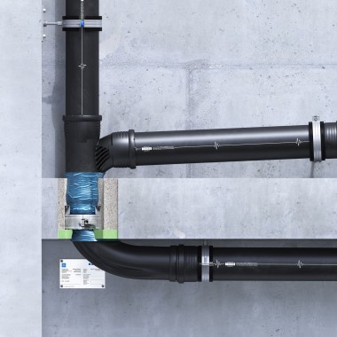Tuyau Geberit Rohrschott90 Plus EN encastré dans le plafond avec isolation EPS/XPS