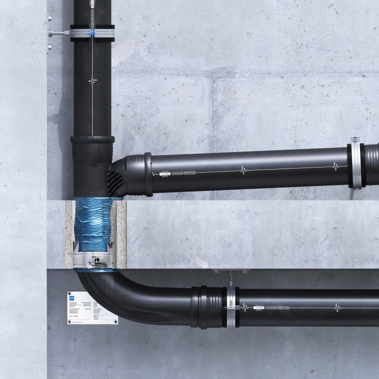 Installation affleurante au plafond du Geberit Rohrschott90 Plus EN Installation affleurante au plafond du Geberit Rohrschott90 Plus EN