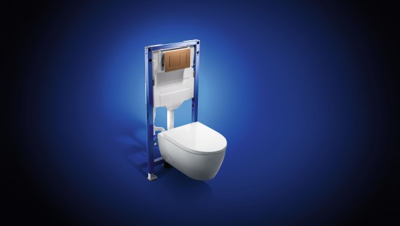 Geberit Sigma Unterputzspülkasten mit iCon Wand-WC TurboFlush und Sigma40 Betätigungsplatte