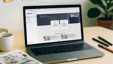 Geberit Kundenportal auf einem Laptop