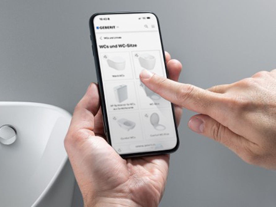 Capture d’écran catalogue de produits Geberit Capture d’écran catalogue de produits Geberit