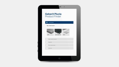 Geberit Pluvia Product Finder - Ansicht im Device