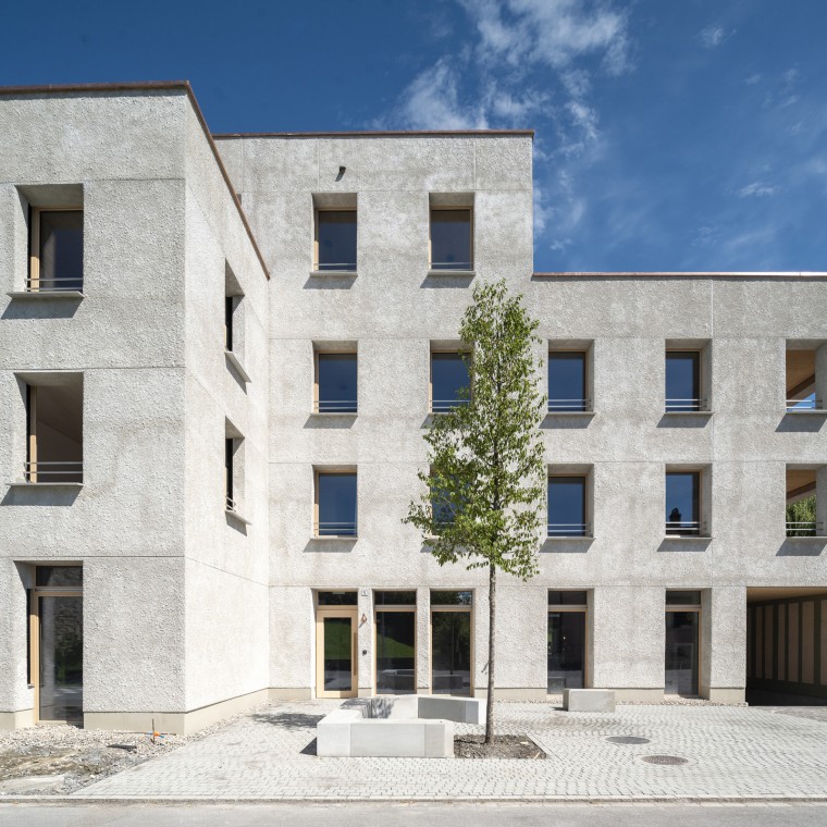 Les matériaux développés en interne comme le béton de chanvre «Cancret» sont utilisés à Widnau. (© Openly / Jens Ellensohn)