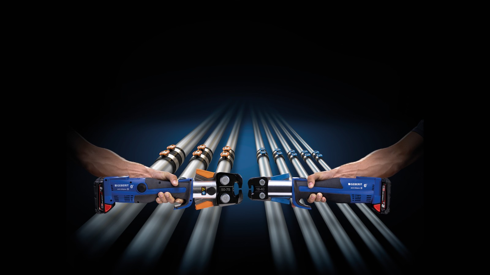 Association des couleurs de la mâchoire de sertissage aux dimensions des raccords Geberit FlowFit Association des couleurs de la mâchoire de sertissage aux dimensions des raccords Geberit FlowFit