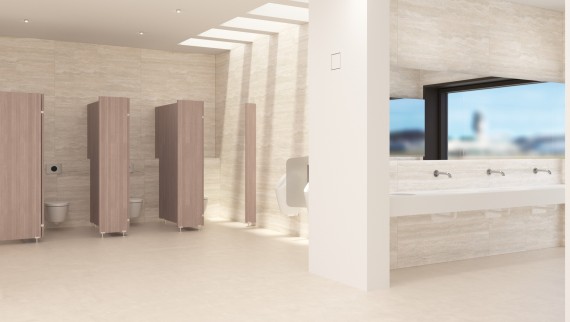 Locaux sanitaires dans une construction non résidentielle (© Geberit) Locaux sanitaires dans une construction non résidentielle (© Geberit)