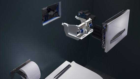Rinçage forcé hygiénique Geberit HS30 dans un appartement individuel (© Geberit) Rinçage forcé hygiénique Geberit HS30 dans un appartement individuel (© Geberit)