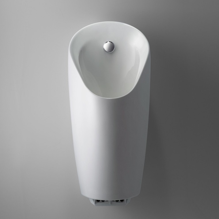 La cuvette en céramique Geberit Preda, mince et compact, avec commande intégrée de la commande d'urinoir