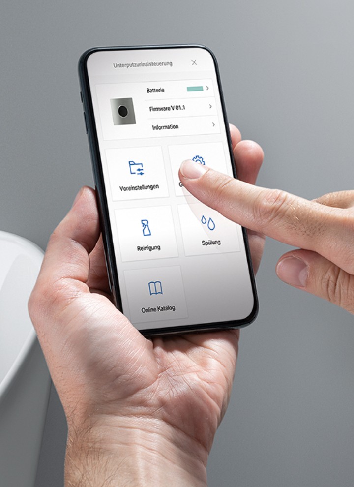 L'application Geberit Control contrôle les installations sanitaires