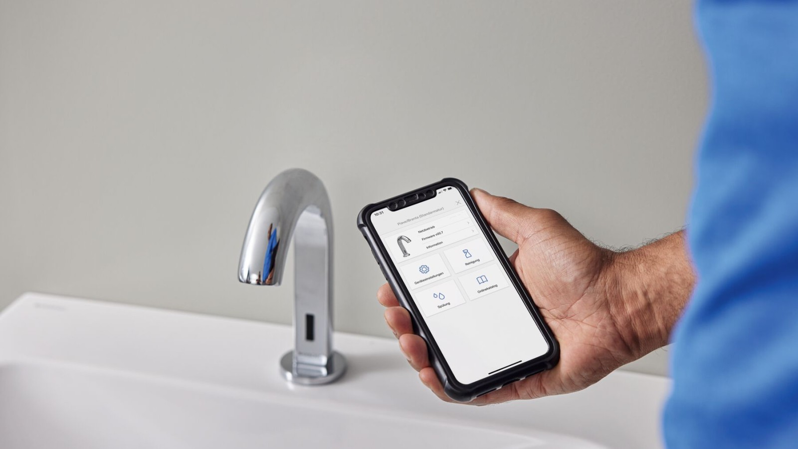 Réglage de la robinetterie de lavabo Geberit via l’application Geberit Control