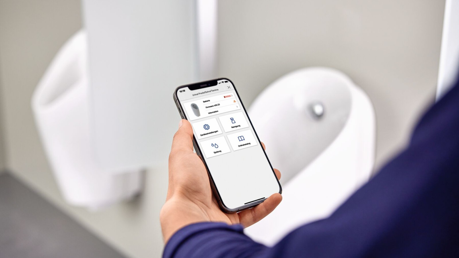 Geberit Urinale können einfach über die Geberit Control App bedient werden Geberit Urinale können einfach über die Geberit Control App bedient werden