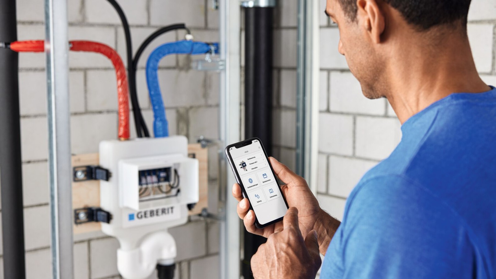 Commande du rinçage hygiénique Geberit HS50 via l’application Geberit Control