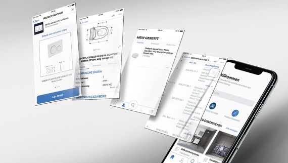 Mit der Geberit Pro-App ist das Know-How von Geberit stets mit dabei. Mit der Geberit Pro-App ist das Know-How von Geberit stets mit dabei.