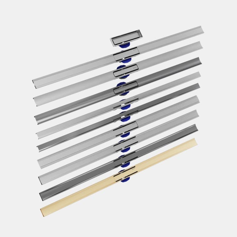 Vue d'ensemble des siphons de douche Geberit CleanLine Vue d'ensemble des siphons de douche Geberit CleanLine