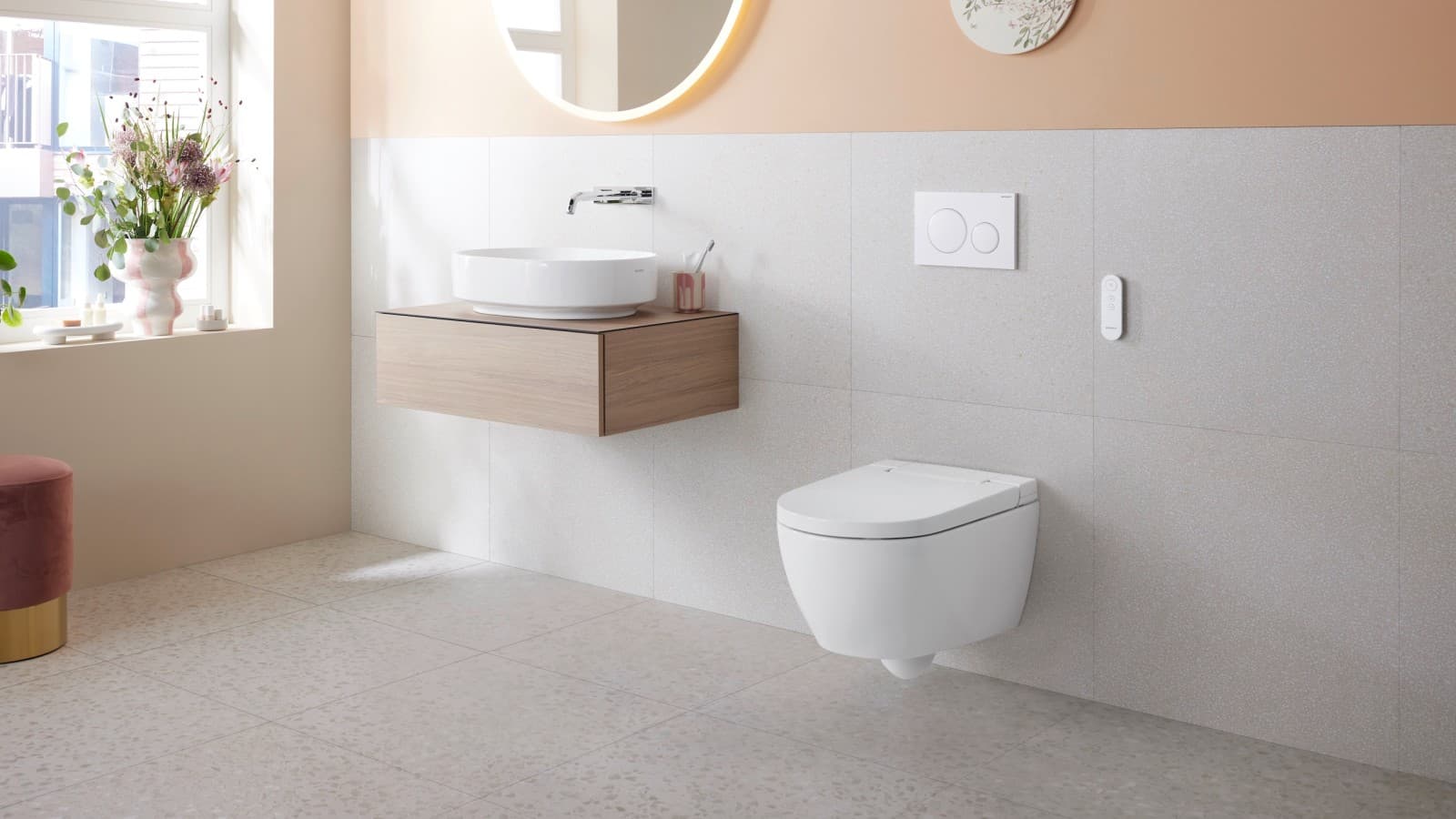 Salle de bains avec Geberit AquaClean Alba Salle de bains avec Geberit AquaClean Alba