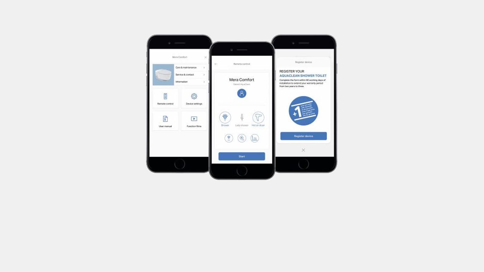 Captures d’écran de l’application Geberit Home Captures d’écran de l’application Geberit Home