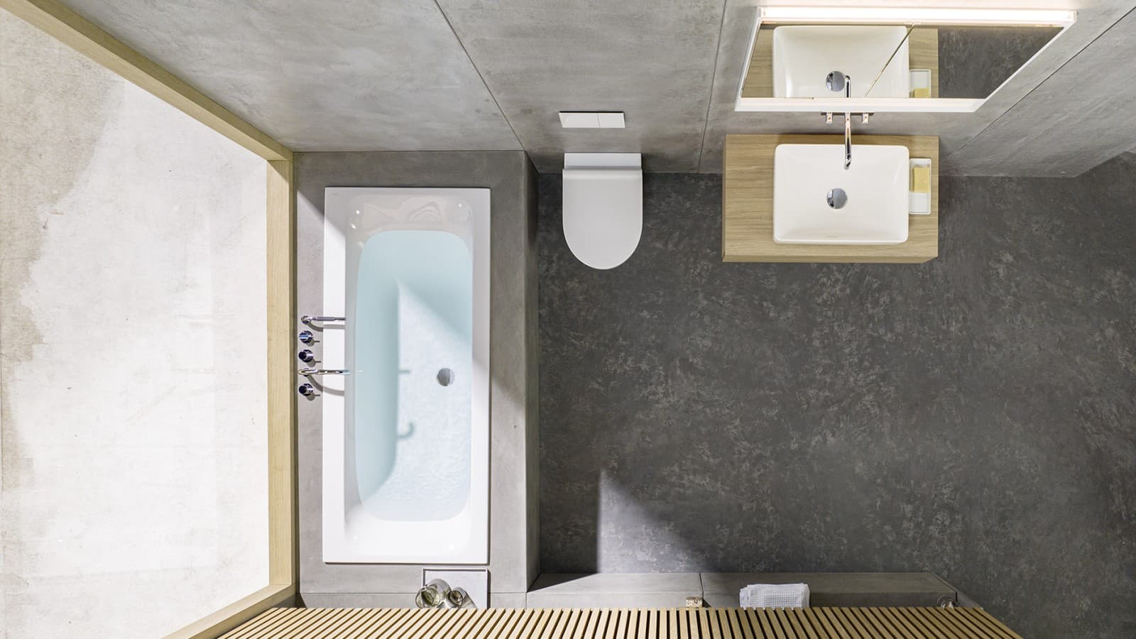 Salle de bains avec petit plan de sol Salle de bains avec petit plan de sol