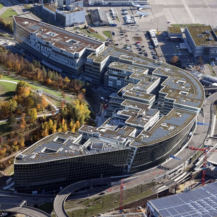 The Circle in Zürich aus der Vogelperspektive (© Flughafen Zürich AG) The Circle in Zürich aus der Vogelperspektive (© Flughafen Zürich AG)