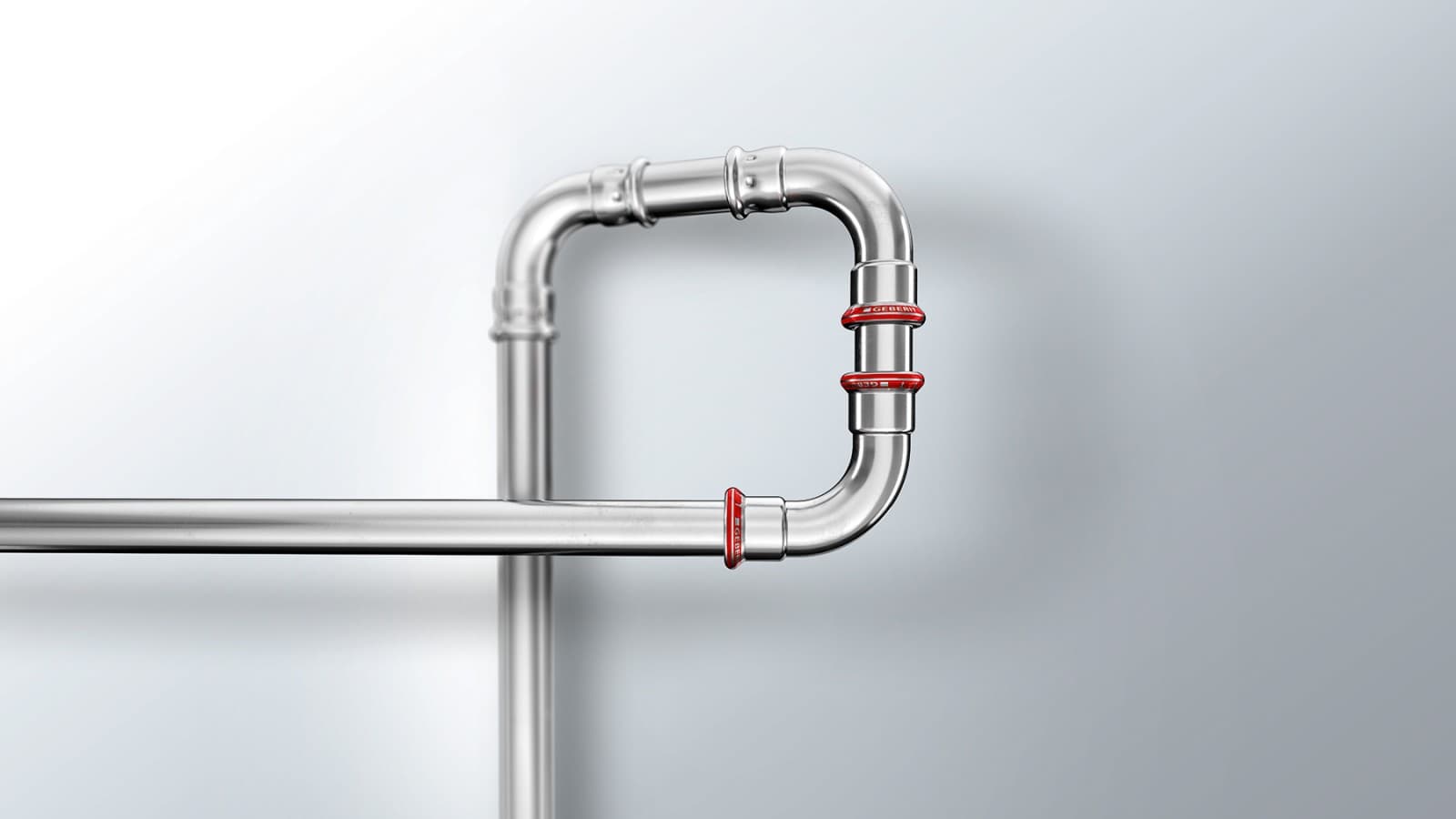 Raccord Geberit Mapress Acier Carbone avec indicateur de sertissage rouge Raccord Geberit Mapress Acier Carbone avec indicateur de sertissage rouge